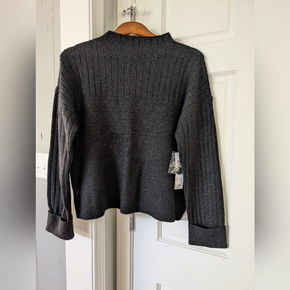 Black Ribbed Women's Sweater
